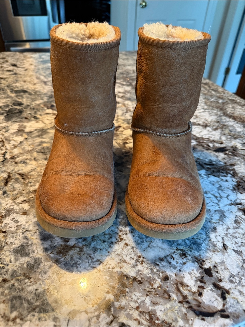 UGG Kids Chestnut Suede Shearling Boots